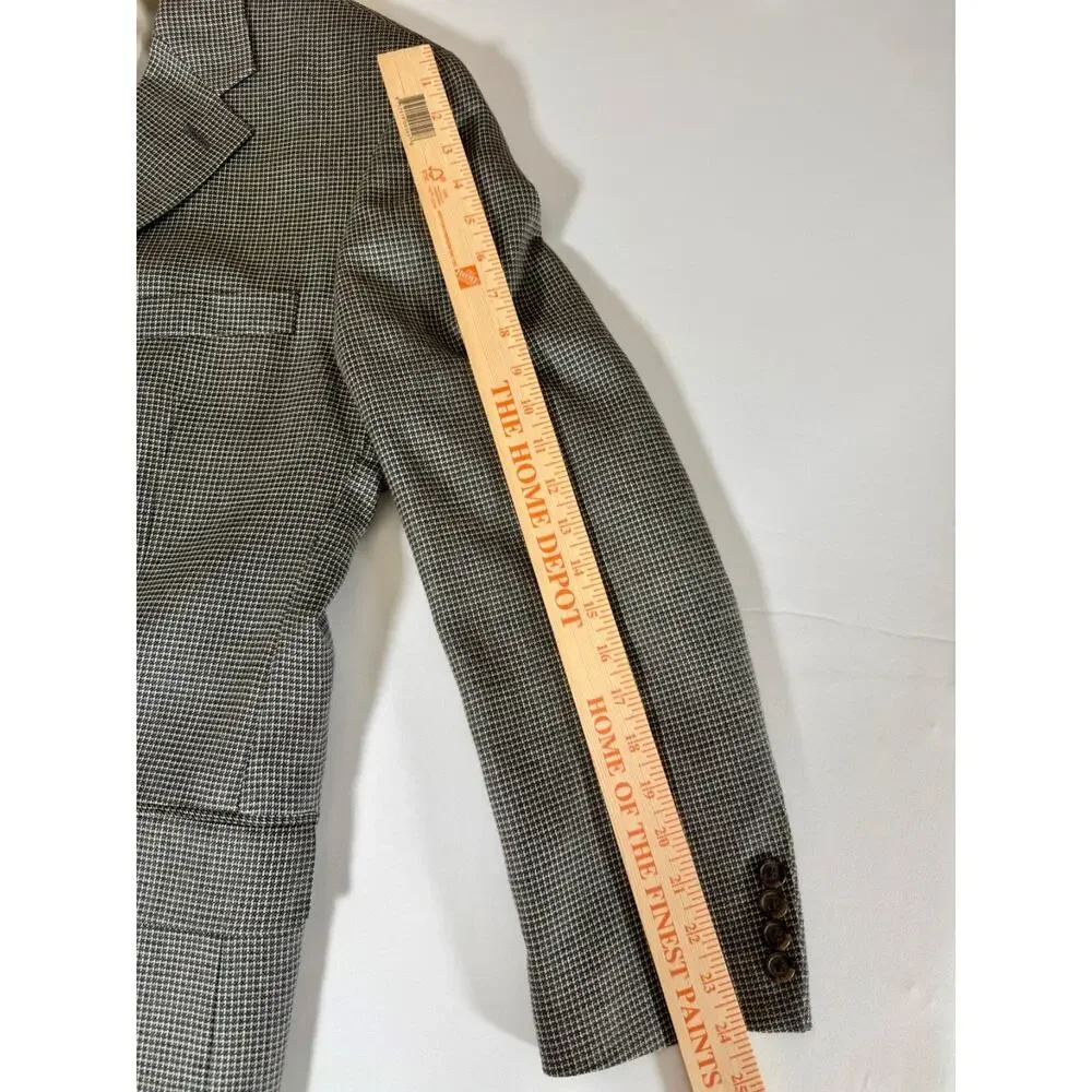 Vito Rufolo Lanificio di Pray Mens Sport Coat 48R Silk Wool Glen Plaid Italy